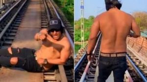 ವಿಡಿಯೊ: ರೈಲ್ವೆ ಹಳಿ ಮೇಲೆ ಕಾಣಿಸಿಕೊಂಡ 'ಸಲ್ಮಾನ್ ಖಾನ್'- ಕೇಸ್ ದಾಖಲು 