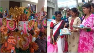  ಗಣೇಶ ಹಬ್ಬ; ಹಾಸನದಲ್ಲಿ ಪ್ರೀತಂ ಗೌಡ ಸೀರೆ ವಿತರಣೆ, ಕೆಲವೆಡೆ ಟಿವಿ, ಗಣೇಶ ಮೂರ್ತಿ ವಿತರಣೆ!