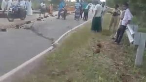 ದಾವಣಗೆರೆ: ಕೊಡಗನೂರು ಕೆರೆ ಏರಿ, ರಸ್ತೆಯಲ್ಲಿ ಬಿರುಕು, ಆತಂಕದಲ್ಲಿ ಜನರು 