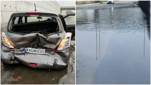 Bengaluru - Mysuru Expressway ಜಲಾವೃತ: ಕಾರು ಅಪಘಾತ, ವಾಹನ ಸವಾರರ ಪರದಾಟ 