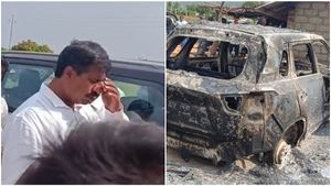 ಪಕ್ಷದ ಮುಖಂಡನ ಕಾರಿಗೆ ಬೆಂಕಿ: ಕಣ್ಣೀರಿಟ್ಟ ಜೆಡಿಎಸ್ ಅಭ್ಯರ್ಥಿ ಎಂ.ಆರ್ ಮಂಜುನಾಥ್