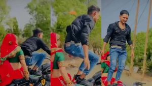 ಮುಂದೊಂದು ಹಿಂದೊಂದು ಹುಡುಗಿ ಬೈಕ್ ಸ್ಟಂಟ್ ಮಾಡಿದವನ ಧಿಮಾಕು ನೋಡಿ 