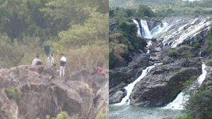  ಪ್ರವಾಸಿಗರ ಪುಂಡಾಟ: ಭರಚುಕ್ಕಿ ಜಲಪಾತದ ತುತ್ತ ತುದಿಯಲ್ಲಿ ನಿಂತು ಫೋಟೋ ಶೂಟ್‌