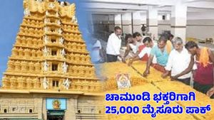  Chamundi Hill: ಚಾಮುಂಡೇಶ್ವರಿ ಭಕ್ತರಿಗಾಗಿ ಸಿದ್ಧವಾಗಿದೆ 25 ಸಾವಿರ ಮೈಸೂರು ಪಾಕ್ 