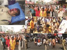 ശബരിമല യുവതീ പ്രവേശനം;  തൃശൂരില്‍ വ്യാപക അക്രമം, കടകള്‍ അടപ്പിച്ചു, വാഹനങ്ങള്‍ തടഞ്ഞു... അപ്രഖ്യാപിത ഹര്‍ത്താലിൽ ജനം വലഞ്ഞു, സ്ത്രീകളും കുട്ടികളുമടക്കം വഴിയില്‍ കുടുങ്ങി,  മന്ത്രി കടകംപള്ളിക്കെതിരേ കരിങ്കൊടി!! 