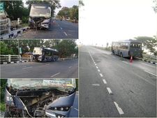 ഇലക്ട്രിക് ബസ് പാലത്തിന്റെ കൈവരിയിലേക്ക് ഇടിച്ചുകയറി; 3 പേർക്ക് പരുക്ക്... ഒഴിവായത് വൻ ദുരന്തം