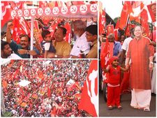 ചാലക്കുടിയെ ചെങ്കടലാക്കി എല്‍ഡിഎഫ് കൊട്ടിക്കലാശം: സ്ത്രീപങ്കാളിത്തത്താല്‍ ശ്രദ്ധേയം!!