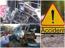 കെഎസ്ആര്‍ടിസി ബസുകള്‍ കൂട്ടിയിടിച്ച് അപകടം: അമ്പതിലധികം പേര്‍ക്ക് പരിക്ക്