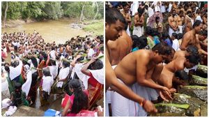 പിതൃമോക്ഷം തേടി ബലിതർപ്പണം; തിരുനെല്ലിയിലും പൊന്‍കുഴിയിലുമെത്തിയത് പതിനായിരങ്ങള്‍