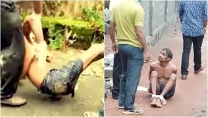 75 കാരിയെ പീഡിപ്പിച്ച പ്രതിയെ ഓടിച്ചിട്ട് പിടികൂടി, കൈകാലുകള്‍ കെട്ടി തൂക്കിയെടുത്ത് പോലീസ്