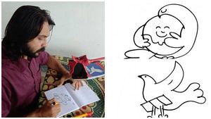ലോക സമാധാന ദിനം: 42 മിനിട്ടില്‍ 100 കാര്‍ട്ടൂണുകളുമായി കാര്‍ട്ടൂണിസ്റ്റ് ഇബ്രാഹിം ബാദുഷ