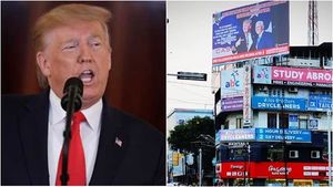 ട്രംപിന് വോട്ട് ചെയ്യണം; തിരഞ്ഞെടുപ്പ് അമേരിക്കയില്‍, പ്രചാര ബോര്‍ഡ് ഇങ്ങ് കൊച്ചിയില്‍,പിന്നില്‍ കാസ