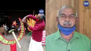 തദ്ദേശ തിരഞ്ഞെടുപ്പ്; കുരുത്തോലയിൽ പാർട്ടി ചിഹ്നങ്ങൾ തയ്യാറാക്കി തൃശ്ശൂർ സ്വദേശി ടിജി നാരായണൻ കുട്ടി