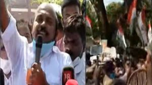 കെസി വേണുഗോപാലിനെ ക്ഷണിച്ചില്ല; ആലപ്പുഴ ബൈപ്പാസ് ഉദ്ഘാടന വേദിയില്‍ കോണ്‍ഗ്രസ് മാര്‍ച്ച്
