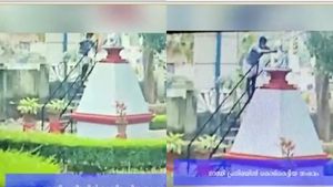  പാലക്കാ‌ട് ഗാന്ധിപ്രതിമയില്‍ ബിജെപിയു‌ടെ കൊടികെട്ടിയ സംഭവം, സിസിടിവി ദൃശ്യങ്ങള്‍ പുറത്ത്