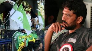 സിപിഎം സമരവേദിയിലേക്ക് ഇരച്ച് കയറി എംഎസ്എഫുകാർ, വിപി സാനുവിന് നേർക്ക് കല്ലേറെന്ന് ആരോപണം