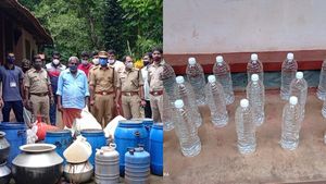 പടിയൂരിൽ വീട്ടിൽ വ്യാജമദ്യ വാറ്റ്; പിതാവും മക്കളും പിടിയിൽ