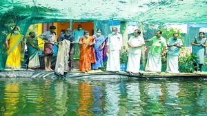 സുഭിക്ഷകേരളം പദ്ധതിയുടെ ഭാഗമായുള്ള മത്സ്യകൃഷി; വിളവെടുപ്പ് ഉത്സവമാക്കി തോളൂര്‍ ഗ്രാമപഞ്ചായത്ത്