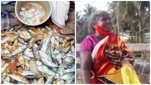 പോലീസ് മീൻ തട്ടിത്തെറിപ്പിച്ചെന്ന് പരാതി, പിന്നാലെ ട്വിസ്റ്റ്, പരാതിക്കാരി തന്നെ തട്ടിത്തെറിപ്പിച്ചതെന്ന് മൊഴി