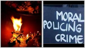 കോട്ടയത്തെ സദാചാര ആക്രമണം; മുടി മുറിച്ച് പ്രതിഷേധിച്ച് കോളേജ് വിദ്യാര്‍ത്ഥിനികള്‍
