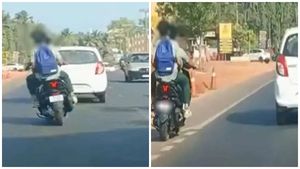  നടു റോഡിൽ ഹെൽമറ്റും ലൈസൻസും ഇല്ലാതെ അഭ്യാസ പ്രകടനം; വിദ്യാർത്ഥിക്കെതിരെ കേസ്
