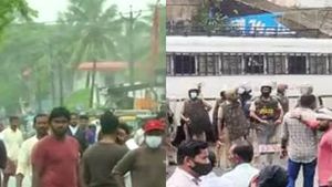 കോഴിക്കോട് വന്‍ സംഘർഷം: ലാത്തിച്ചാർജ്, കണ്ണീർവാതക പ്രയോഗം, പൊലീസിന് നേരെ കല്ലേറ്