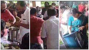 ചോറ് വിളമ്പാൻ മന്ത്രി; പപ്പടം അത് കളക്ടർ വിളമ്പും, സാമ്പാറ് ടിഎൻ പ്രതാപനും