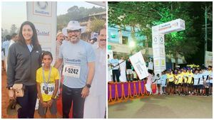 'നോ ടു ഡ്രഗ്സ്‌', 10.5 കിലോമീറ്റർ ദൈർഘ്യമുളള മാരത്തണിൽ അമ്പരപ്പിച്ച് ഏഴാം ക്ലാസ്സുകാരി, അഭിനന്ദിച്ച് മന്ത്രി