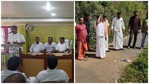 കര്‍ണാടക ഉദ്യോഗസ്ഥര്‍ വരച്ച ബഫര്‍ സോണ്‍ അടയാളങ്ങള്‍ യുത്ത് കോണ്‍ഗ്രസ് മായ്ച്ചു