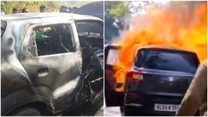 കണ്ണൂരിൽ ഓടിക്കൊണ്ടിരുന്ന കാറിന് തീ പിടിച്ചു, പൂർണ ഗർഭിണിയും ഭർത്താവും വെന്തുമരിച്ചു