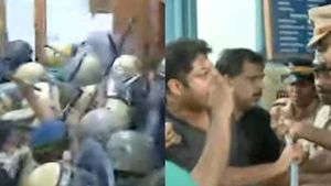കൊച്ചി ന​ഗരസഭയിൽ സംഘർഷം; മേയറെ തടഞ്ഞ് പ്രതിപക്ഷം;  ലാത്തിച്ചാർജ്, നിരവധി പേർക്ക് പരിക്ക്