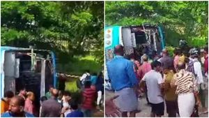 തൃശൂരില്‍ ബസ് മറിഞ്ഞ് അപകടം; നിരവധിപേര്‍ക്ക് പരിക്ക്; യാത്രക്കാരില്‍ ഭൂരിഭാഗവും വിദ്യാര്‍ത്ഥികള്‍