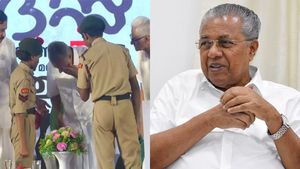 നവകേരള സദസ്സില്‍ സല്യൂട്ടിനിടെ എന്‍സിസി കേഡറ്റിന്റെ കൈ മുഖ്യമന്ത്രിയുടെ കണ്ണില്‍ തട്ടി