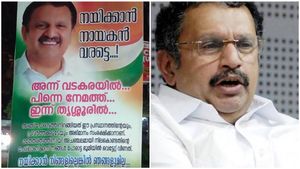 നയിക്കാൻ നായകൻ വരട്ടെ,’;  കണ്ണൂരിലും തളിപ്പറമ്പിലും കെ മുരളീധരന് അനുകൂലമായി ബോർഡ് ഉയർന്നു