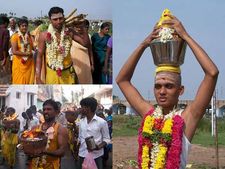 கரூரில் அருள்மிகு மாரியம்மனுக்காக அலகு குத்தி அக்னி சட்டி எடுத்த பக்தர்கள்!