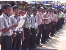 குழந்தை தொழிலாளர் முறையை எதிர்த்து மனித சங்கிலி பேரணி: வீடியோ 