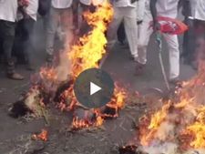  நியமன எம்.எல்.ஏக்கள் விவகாரம்...  உருவ பொம்மைகளை எரித்து பாஜக போராட்டம்: வீடியோ 