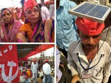 கடலை பாட்டி.. சோலார் தாத்தா.. மும்பை போராட்டத்தில் கலக்கும் விவசாயிகள்! 