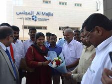 எம்பி கனிமொழிக்கு துபாயில் சிறப்பான வரவேற்பு! அதகளப்படுத்திய அமீரக திமுக! 
