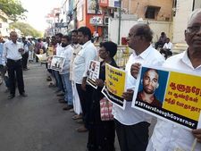 7 தமிழரை விடுதலை செய்.. பேரறிவாளன் சகோதரி முழக்கம். புதுவையை உலுக்கிய மனித சங்கிலி