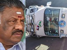 நீலகிரி மலைப்பகுதியில் தலை குப்புற கவிழ்ந்த ஓபிஎஸ் பிரச்சார வாகனம்.. பெரும் பரபரப்பு 