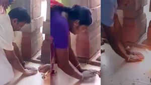 சாமி சத்தியமா ராமசாமி பேனரைக் கிழிக்கலை.. சூடத்தை அணைத்து சத்தியம் செய்த மக்கள்