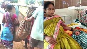 தேவியை டோலி கட்டி தூக்கி சென்று பிரசவம்.. 5 கி.மீ தூரத்திற்கு நடந்த அவலம்.. ஆந்திராவில்! 