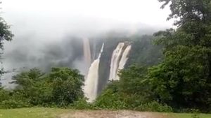 பேரிரைச்சலுடன் பாயும் ஆகாய கங்கை.. நயாகராவை விட உயரமான ஜோக் நீர் வீழ்ச்சியின் ஆவேசத்தை பாருங்க 