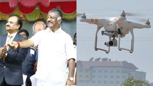 ஓ.பன்னீர் செல்வம் விழாவில் பறந்த ட்ரோன்.. அதிர்ச்சியில் கேரள அரசு 