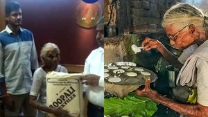 கூன்விழுந்த முதுகு.. அடுப்பு மூட்டி, ஆவி பறக்க ஒரு ரூபாய்க்கு இட்லி சுட்டு போடும் கமலாத்தாள் பாட்டி 