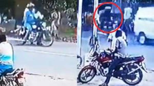 கை காட்டியும் நிறுத்தாத பைக்.. தப்பி ஓடிய கொள்ளையர்கள்.. சேஸ் செய்து பிடித்த போலீஸ்.. வைரல் வீடியோ 