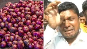ரூ.8-க்கு வெங்காயம் விற்பனை.. விரக்தியில் குலுங்கி குலுங்கி கண்ணீர் விட்ட மகாராஷ்டிர விவசாயி! 