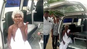 கரூரில்.. ஆம்புலன்சில் வந்து ஓட்டு போட்ட பாட்டி.. குவியும் பாராட்டு! 
