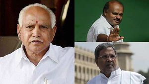 எடியூரப்பா அரசு தப்புமா.. வெற்றி யாருக்கு.. கர்நாடகாவில் நாளை வெளியாகிறது இடைத்தேர்தல் முடிவுகள்! 